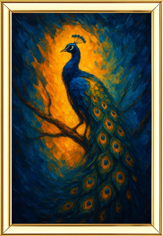 Vibrant Peacock Painting | Ideal for Gifting | Size 14x20 Inch