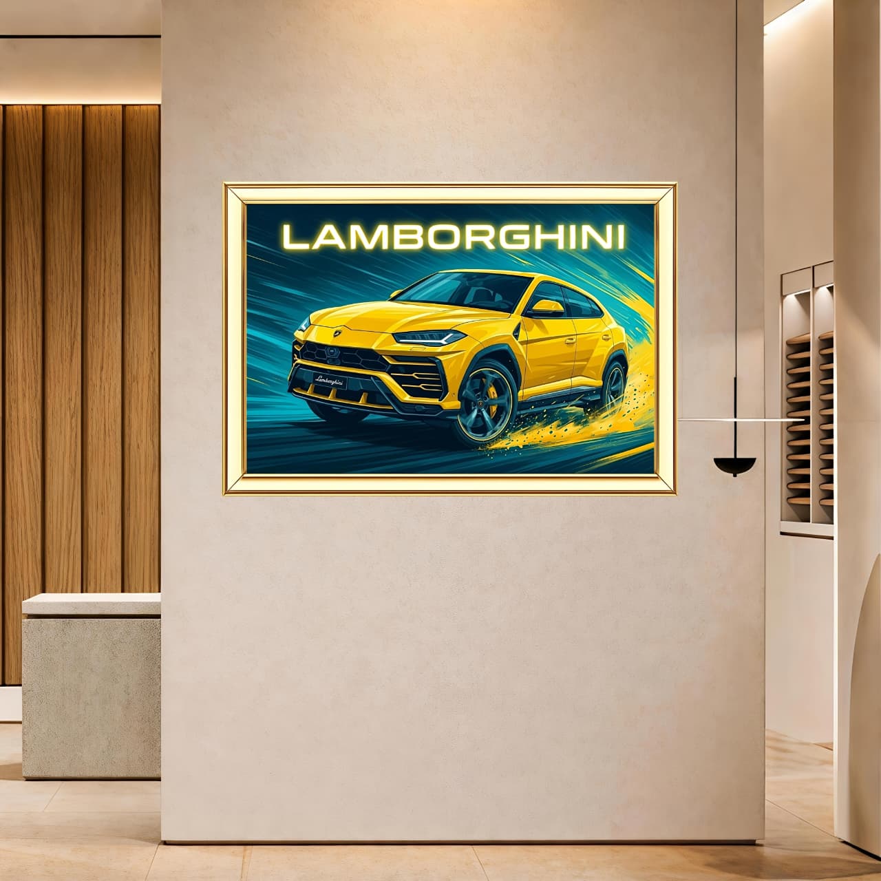 Lamborghini Digital Painting | Ideal for Gifting | Size 14x20 Inch