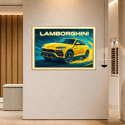 Lamborghini Digital Painting | Ideal for Gifting | Size 14x20 Inch