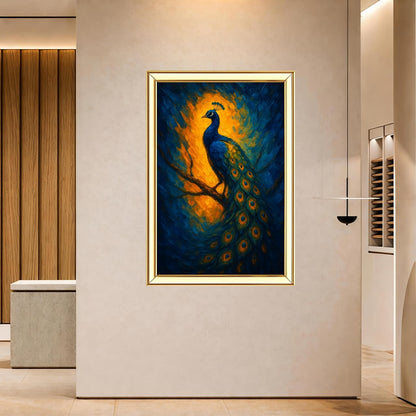 Vibrant Peacock Painting | Ideal for Gifting | Size 14x20 Inch